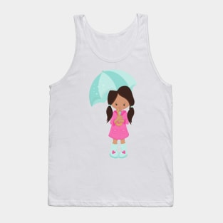 Latina Girl, Girl In Raincoat, Girl With Umbrella Tank Top